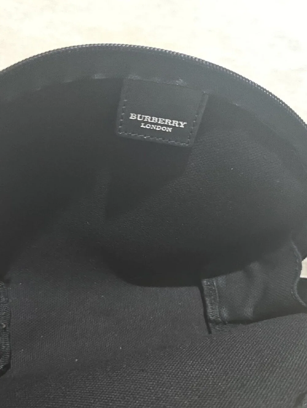 Burberry Plaid Oval Cosmetic Case in Beige and Black